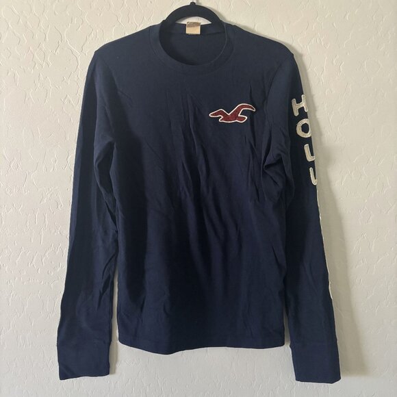 Hollister Other - Hollister S Navy Long Sleeve Crew Neck Shirt Cotton Soft Red Bird Seagull EUC
